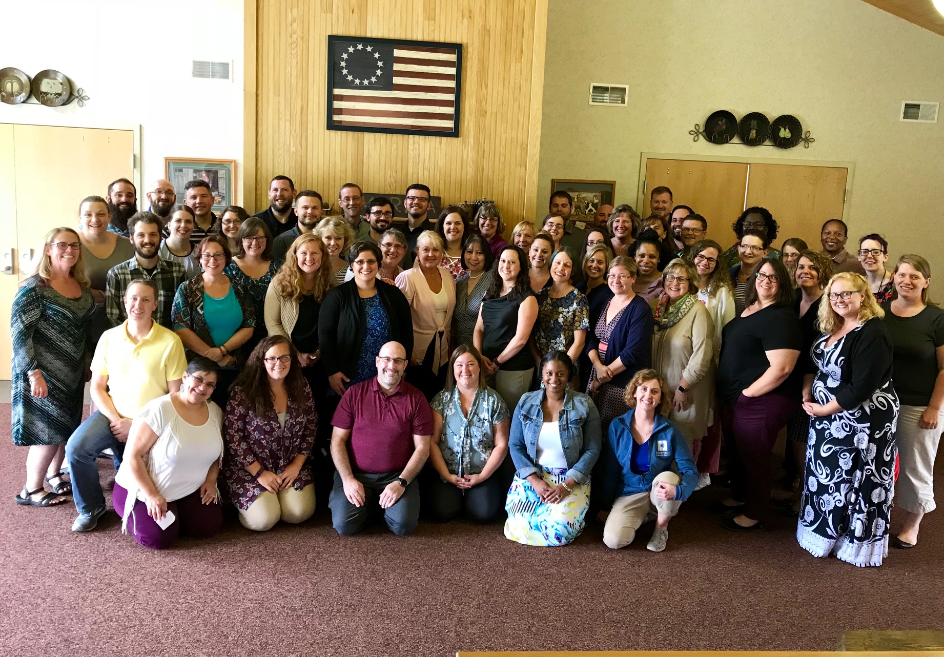 Group photo of an engaged group of learners